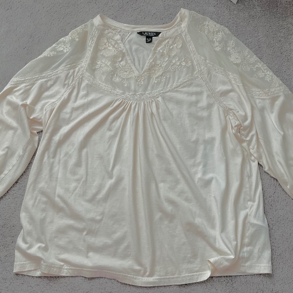 Ralph Lauren Cream Lace Top - Picture 1 of 2